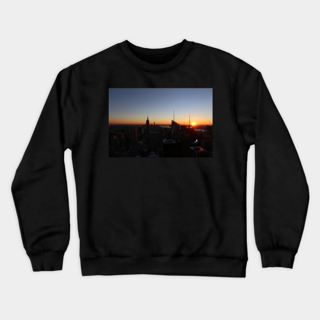 Downtown New York City Skyscrapers during Sunset in Winter Crewneck Sweatshirt by Christine aka stine1